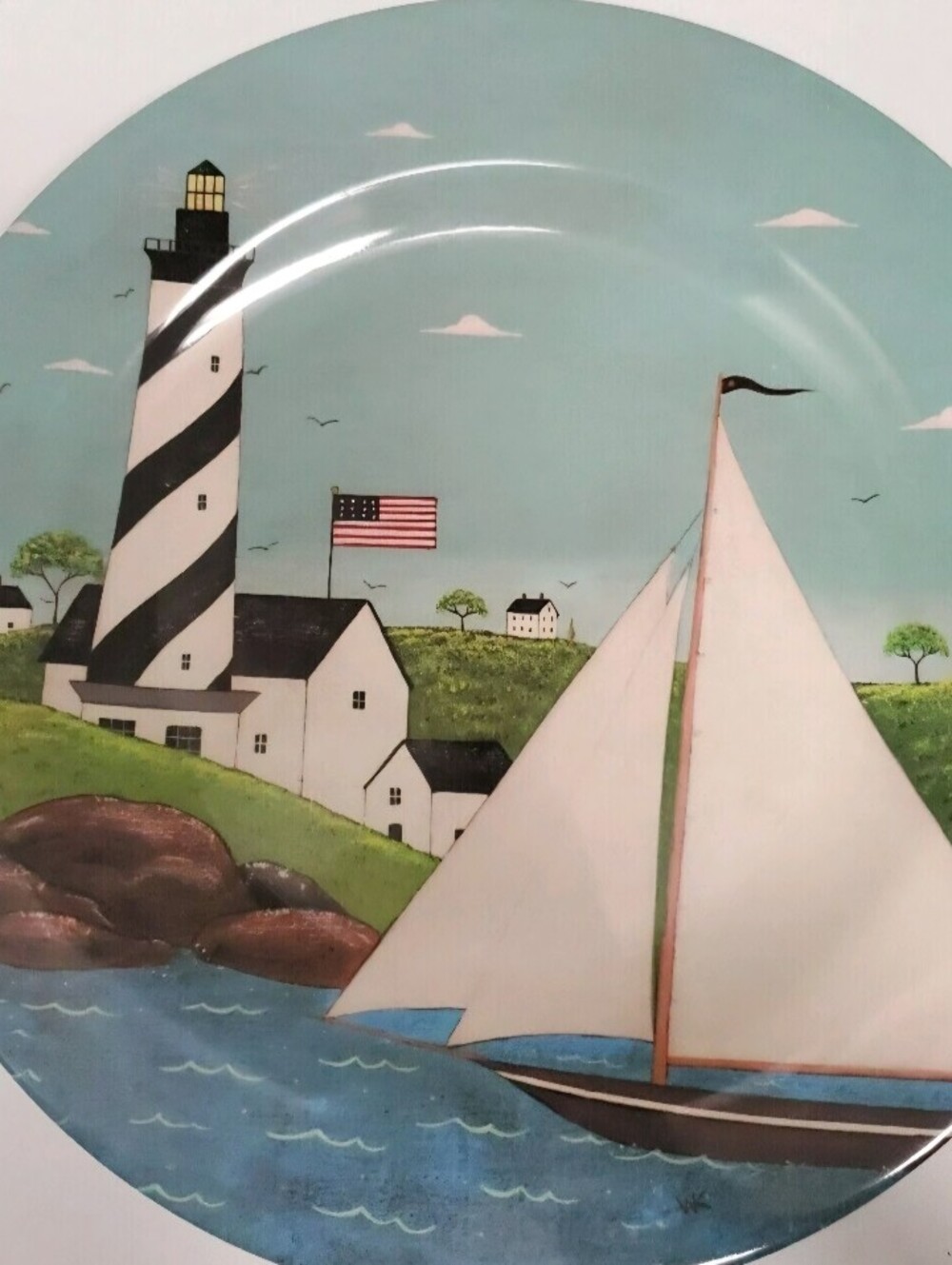 Warren Kimble Coastal Breeze Sakura Evolution Melamine 16" Platter